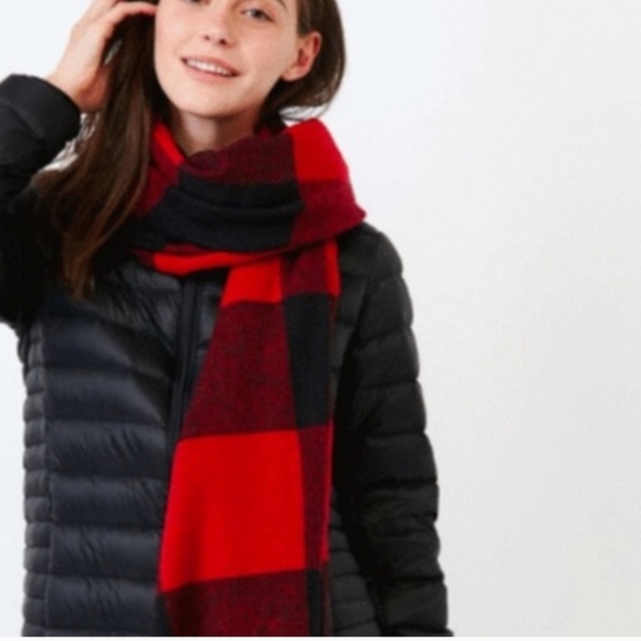 Roots Accessories - ROOTS PARK PLAID FLUFF SCARF WRAP BUFFALO BLANKET CHECK 80 X 16"